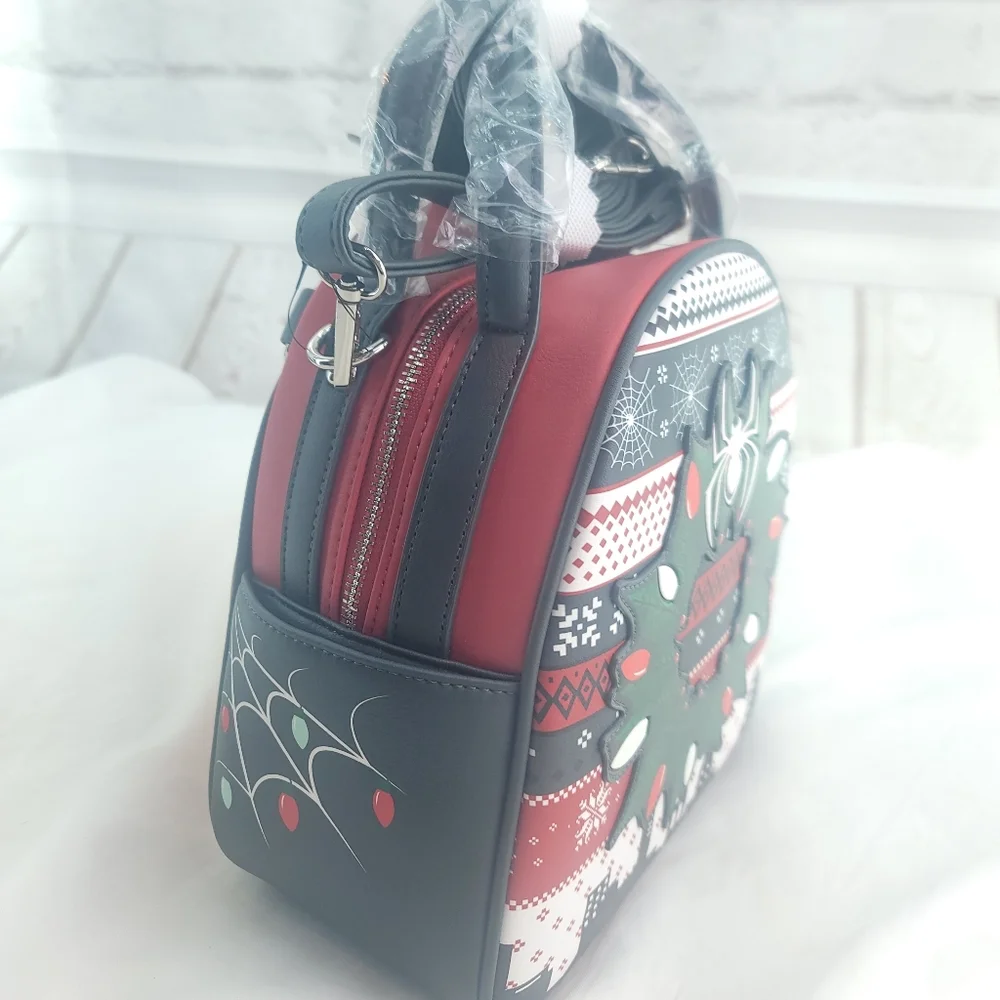 Marvel SpiderMan Glow-n-Dark Christmas Sweater Mini Backpack NWT